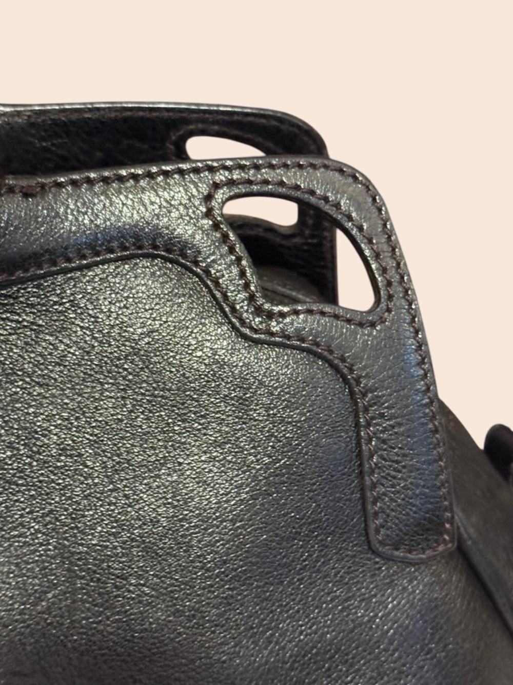 Cartier Black Leather Bag Embossed Logo - Picture 6 of 16